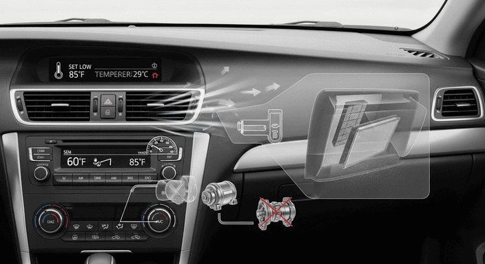 الأسباب الشائعة لضعف تبريد مكيف السيارة